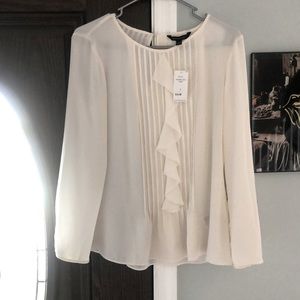 Never worn white nana republic work business casual top